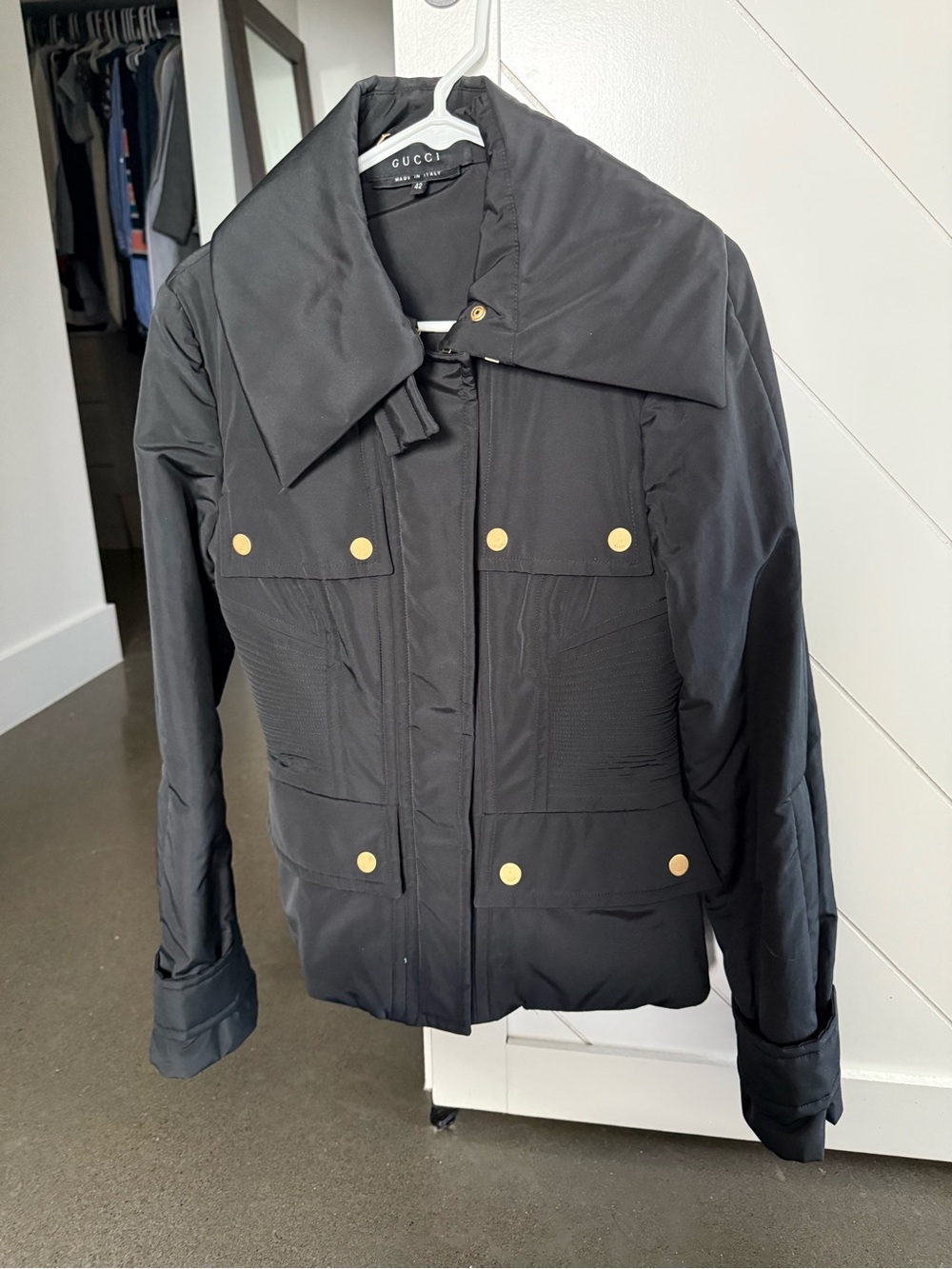 Gucci Black Bomber Jacket with Gold Buttons - Picture 4 of 5